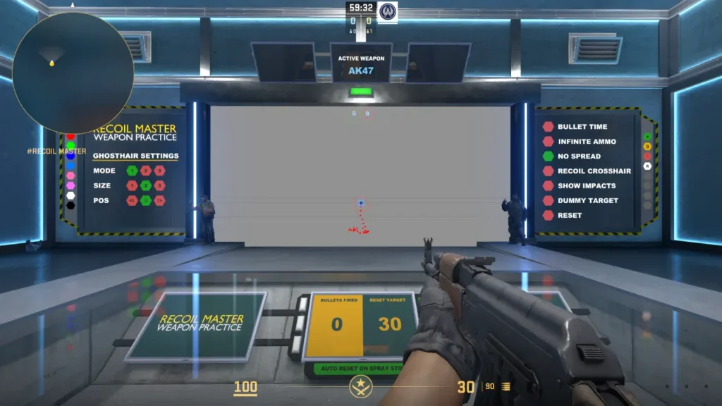 CS2 Spray Control Trainings-Karte (Recoil Master)