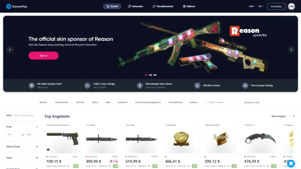 Köp Gamerpay CS2 skins